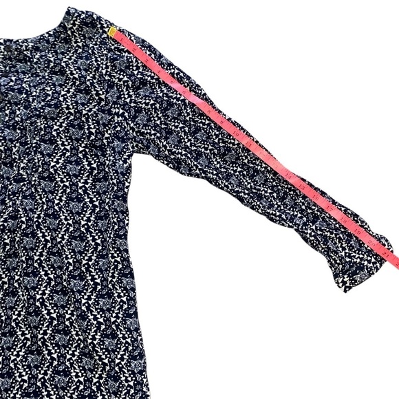 Garnet Hill Crepe Blue Patterned Dress Size Medium - Picture 8 of 11